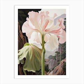 Flower Illustration Amaryllis 1 Art Print