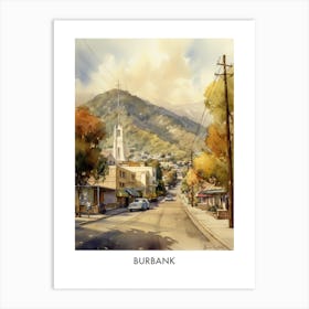 Burbank Watercolor 2 Travel Poster Art Print