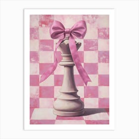 Pink Chess Piece Art Print