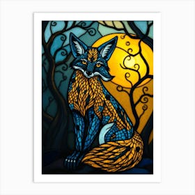 Fox In The Moonlight Art Print