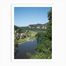 View of the Elbe valley from the Kleine Bastei in Saxon Switzerland Art Print