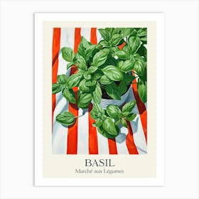 Marche Aux Legumes Basil Summer Illustration 2 Art Print