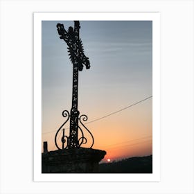 Cross At Sunset Art Print