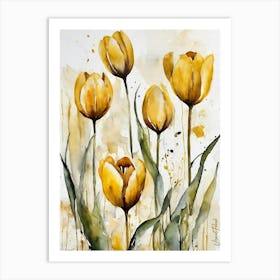 Yellow Tulip Flowers Art Print