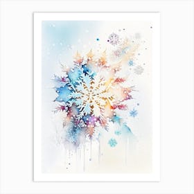 Individual, Snowflakes, Storybook Watercolours 4 Art Print