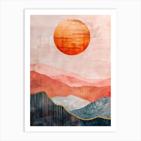 Sunset Over The Mountains 1 Art Print