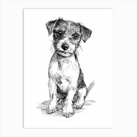 Parson Russell Terrier Dog Line Sketch  1 Art Print