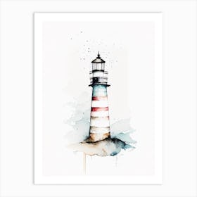 Lighthouse 1 Symbol Minimal Watercolour Art Print