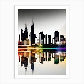 Rainbow City Skyline Art Print