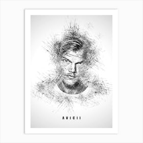 Avicii Rapper Sketch Art Print