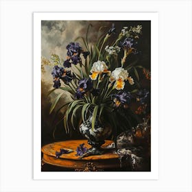 Baroque Floral Still Life Iris 3 Art Print