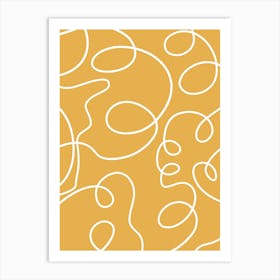 Yellow Abstract Line Art Print