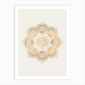 Beige Mandala No 136 B Art Print