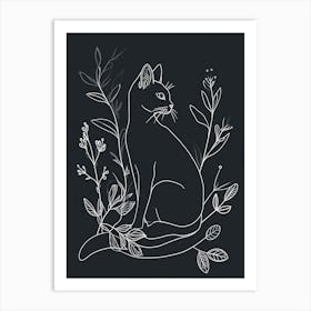 Nebelung Cat Minimalist Illustration 1 Art Print