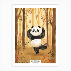 Giant Panda Dancing In The Woods Poster 2 Art Print