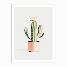 Easter Cactus Retro Minimal 1 Art Print