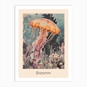 Jellyfish Vintage Collage 3 Art Print