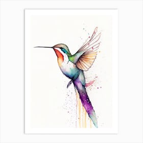 Calliope Hummingbird Minimalist Watercolour 2 Art Print