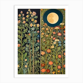 William Morris Moon And Flowers 28 Art Print