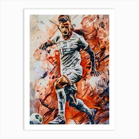 Soccer Player Kicking The Ball 2 Art Print