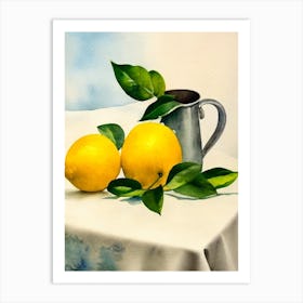 Lemon 3 Italian Watercolour fruit Art Print