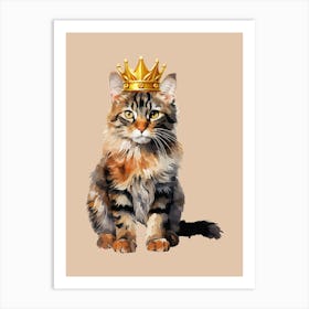 Cat With A Crown 1 Art Print