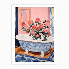 A Bathtube Full Of Rose In A Bathroom 1 Art Print