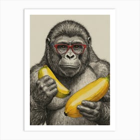 Gorilla With Glasses Art Print