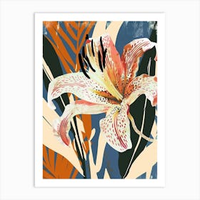 Colourful Flower Illustration Lily 1 Art Print