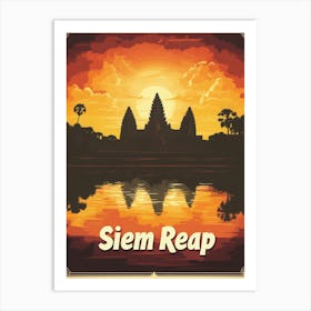 Aihrgdesign A Vintage Travel Poster Of Siem Reap Featuring Th 1b3cb3c3 8701 4469 B912 2d6aa52e4484 3 Art Print