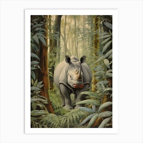 Rhino Exploring The Forest 7 Art Print