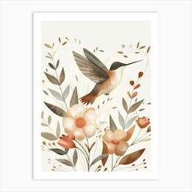 Charming Nursery Kids Animals Hummingbird 1 Art Print