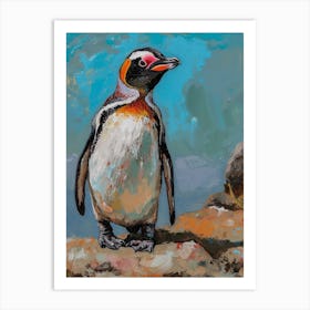 African Penguin Zavodovski Island Oil Painting 3 Art Print