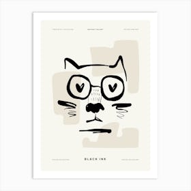 Black Ink Cat 1 Art Print