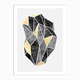 Geometry with golden lines 1 Art Print