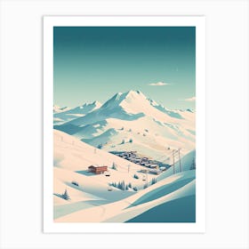 La Plagne   France, Ski Resort Illustration 1 Simple Style Art Print