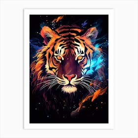 Tiger Art In Digital Art Style 2 Art Print