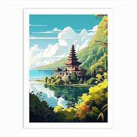 Bali, Indonesia, Flat Illustration 2 Art Print