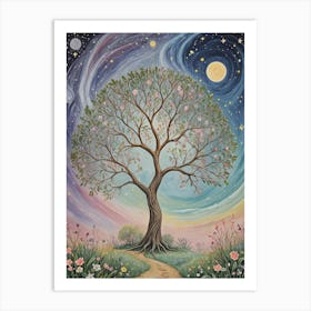 Cosmic Tree In Bloom Art Print