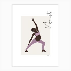 Namaste II - person, yoga, namaste, silhouette, self love, minimalistic, pastel, boho, spirituality, yoga pose, yogi, mural, illustration, fine art, mindfulness Art Print