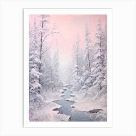Dreamy Winter Painting Jasper National Park Canada 3 Art Print