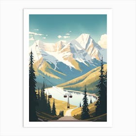 Banff Sunshine Village   Alberta, Canada   Colorado, Usa, Ski Resort Illustration 2 Simple Style Art Print