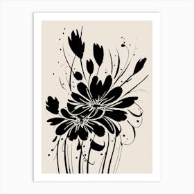 Flower Ink Abstract Art Print