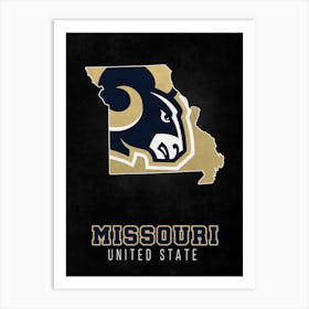 St. Louis Rams Missouri State Map Art Print