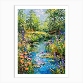  Floral Garden Summer Pond 3 Art Print