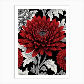 Red Chrysanthemums Art Print