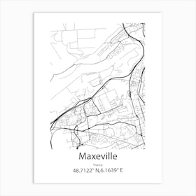 Maxeville,France Minimalist Map Art Print