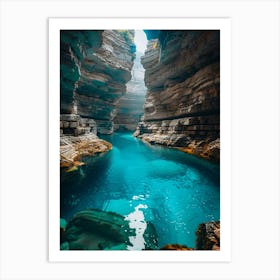 Blue Water In A Cave 1 Art Print