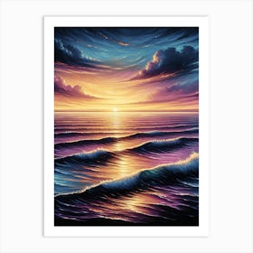 Ocean Horizon At Dusk Art Print