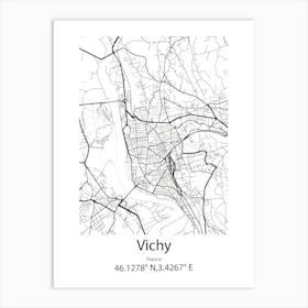 Vichy,France Minimalist Map Art Print